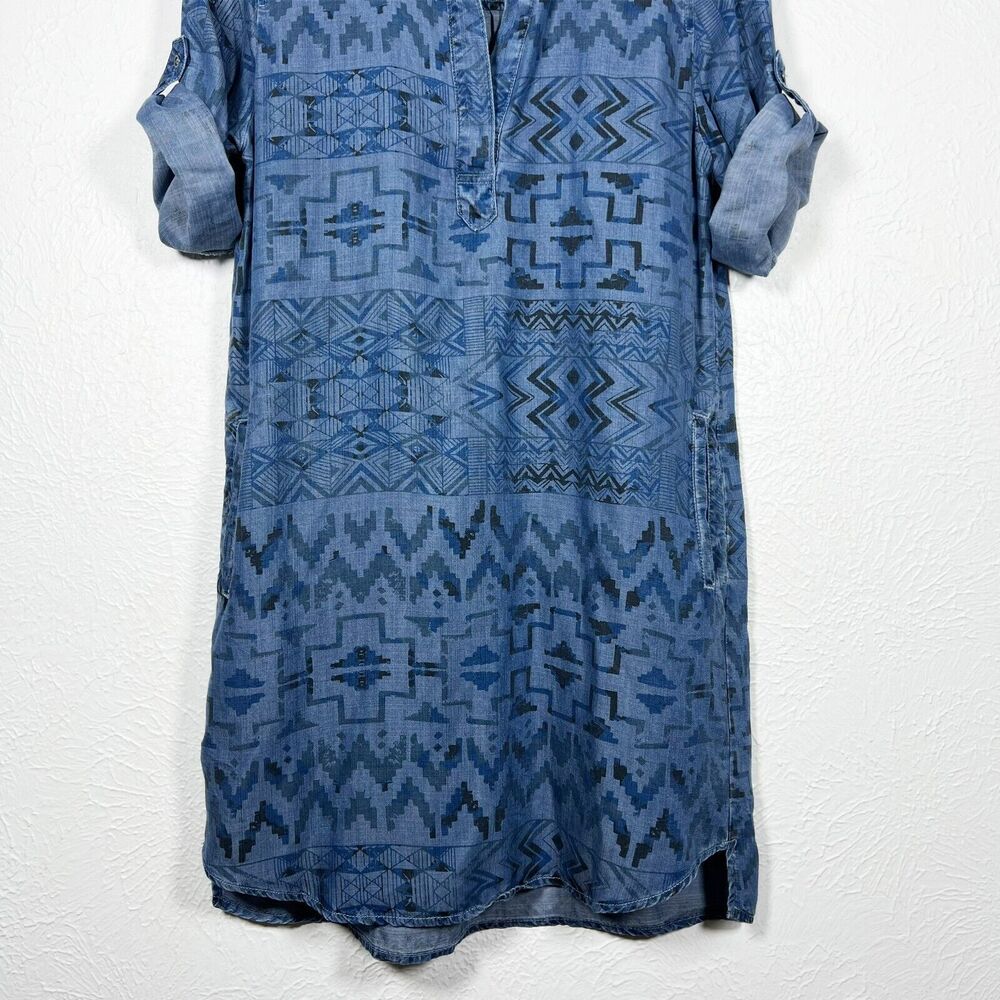 Philosophy Nordstrom Southwestern Boho Chambray Shirt Dress Size Small - Picture 8 of 11